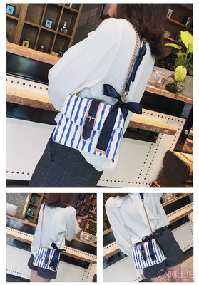 夏季風尚 海軍條紋小方包，少女心動的斜挎新寵